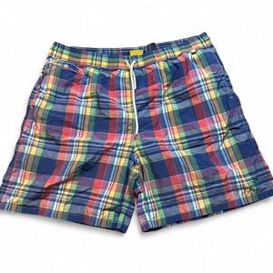 Polo Ralph Lauren plaid multicolor surf preppy swim trunks size 2XL Tall